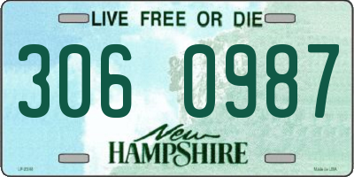 NH license plate 3060987