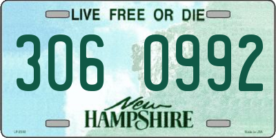 NH license plate 3060992