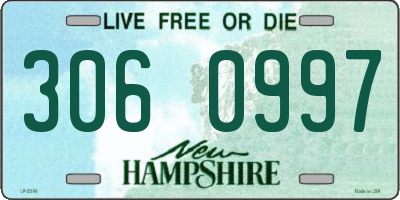 NH license plate 3060997