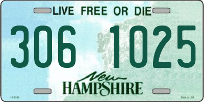 NH license plate 3061025