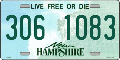 NH license plate 3061083
