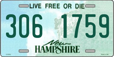 NH license plate 3061759