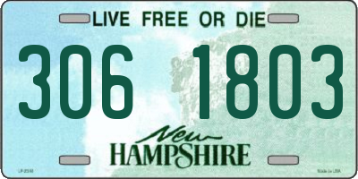 NH license plate 3061803