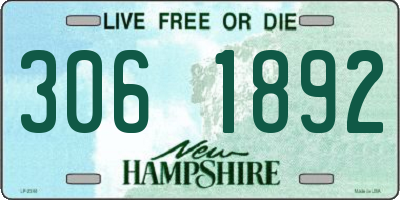 NH license plate 3061892