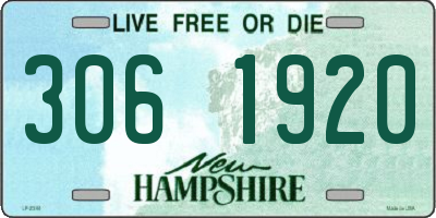 NH license plate 3061920