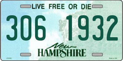 NH license plate 3061932