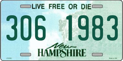 NH license plate 3061983