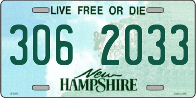 NH license plate 3062033