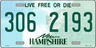 NH license plate 3062193