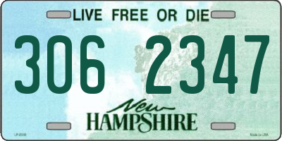 NH license plate 3062347
