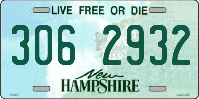 NH license plate 3062932