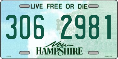 NH license plate 3062981