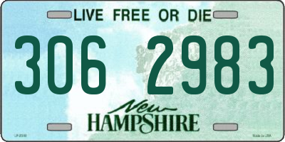 NH license plate 3062983