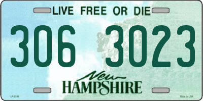 NH license plate 3063023