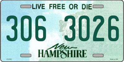 NH license plate 3063026