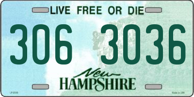 NH license plate 3063036