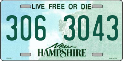 NH license plate 3063043
