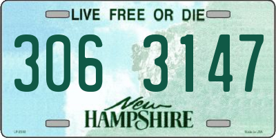 NH license plate 3063147