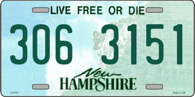 NH license plate 3063151