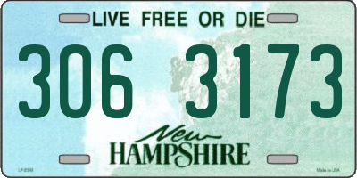 NH license plate 3063173