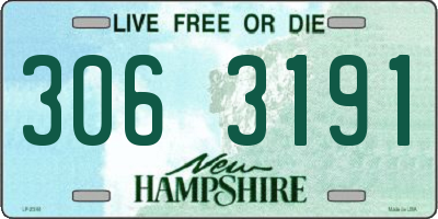 NH license plate 3063191