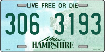 NH license plate 3063193