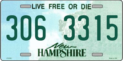 NH license plate 3063315