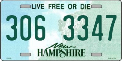 NH license plate 3063347