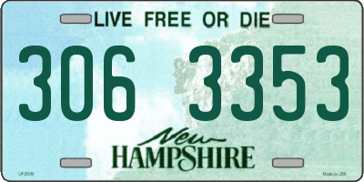 NH license plate 3063353
