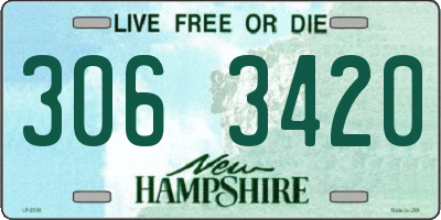 NH license plate 3063420