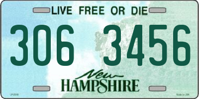 NH license plate 3063456