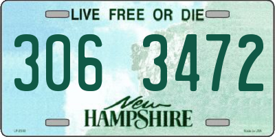 NH license plate 3063472