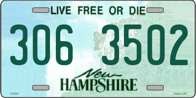 NH license plate 3063502