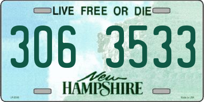 NH license plate 3063533