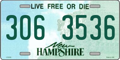 NH license plate 3063536