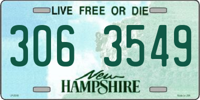 NH license plate 3063549