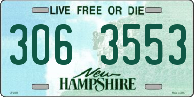 NH license plate 3063553