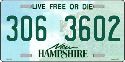 NH license plate 3063602
