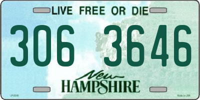 NH license plate 3063646