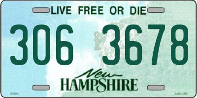NH license plate 3063678
