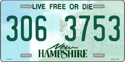 NH license plate 3063753