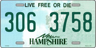 NH license plate 3063758