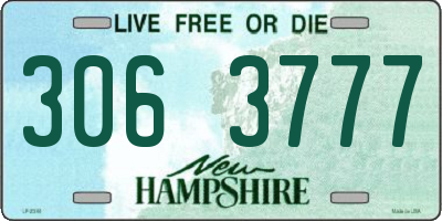 NH license plate 3063777