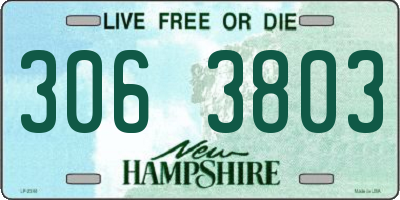 NH license plate 3063803