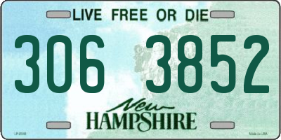 NH license plate 3063852