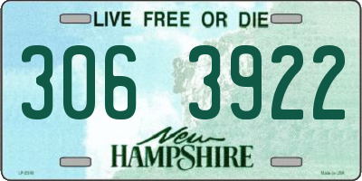 NH license plate 3063922