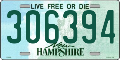 NH license plate 306394