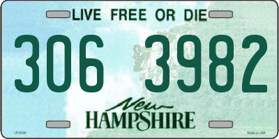 NH license plate 3063982