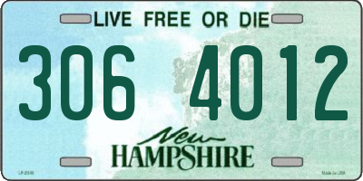 NH license plate 3064012
