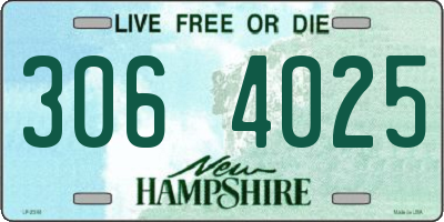 NH license plate 3064025